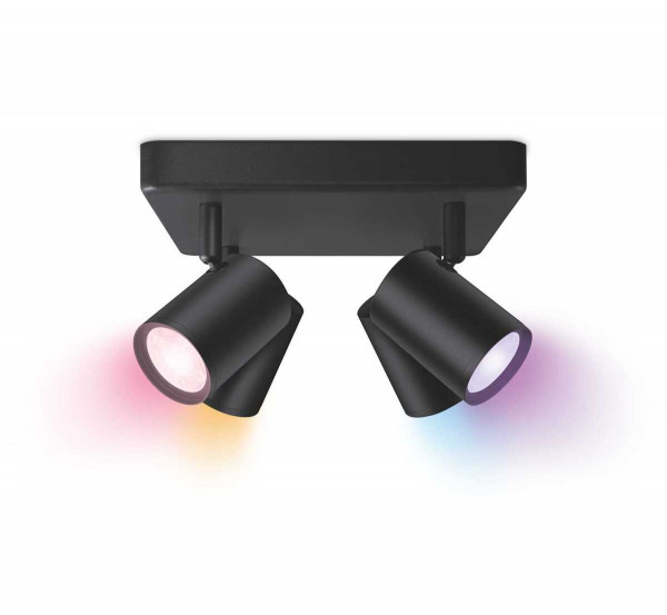 WiZ IMAGEO LED 4er Spots Deckenleuchte schwarz Smart Home Appsteuerung dimmbar