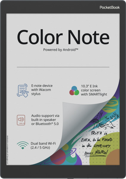 PocketBook Color Note E-Reader, 10,3'' E-Ink Farbdisplay, 32 GB, Android, Bluetooth, Lautsprecher