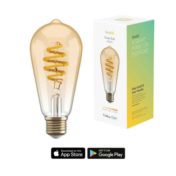 Hombli smarte Filament Glühbirne 5,5W 300 Lumen E27 RGB Smart Home Appbedienung