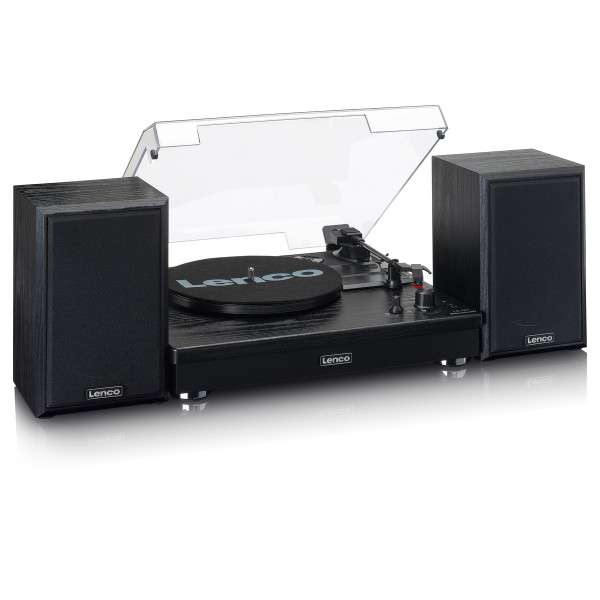 LENCO LS-101 Schwarz Bluetooth Plattenspieler Riemenantrieb 2x10W RMS