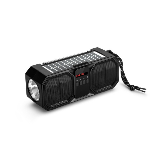 Denver BTG-158 Bluetooth Lautsprecher mit Solarpanel UKW-Radio USB kabellos 80W