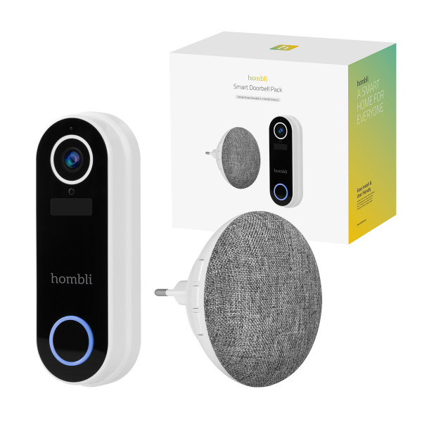 Hombli smarte Türklingel 2 weiß Kamera Gong Full-HD 140° Blickwinkel WLAN App