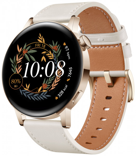 Huawei Watch GT3 42mm weiß Smartwatch Fitnessuhr 1,32 Zoll Touch Bluetooth GPS