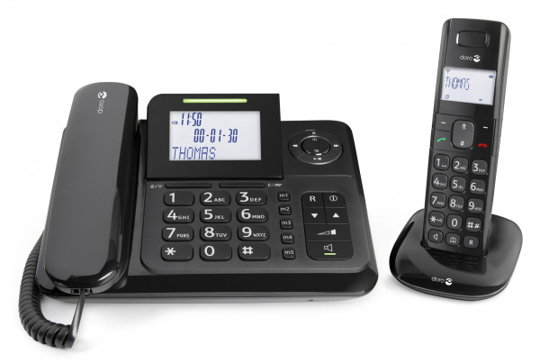 Doro Comfort 4005 Combo Schwarz DECT Seniorentelefon große Tasten Hörgerät
