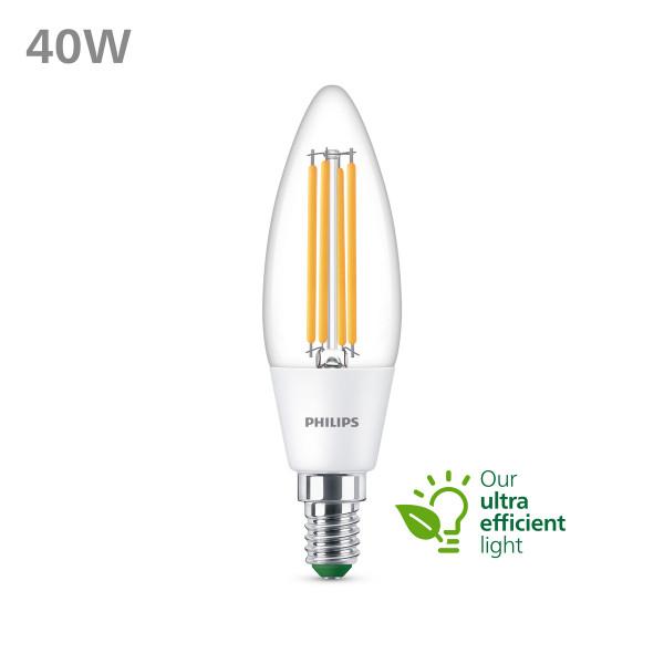 Philips Classic LED-Lampe 40 Watt Warmweiß klar Kerze ultraeffizient A-Label