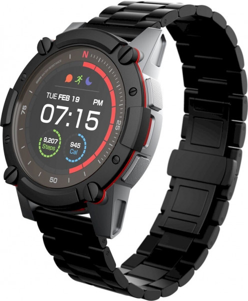 Matrix PowerWatch Series 2 Premium Smartwatch für Männer aus Edelstahl Silber