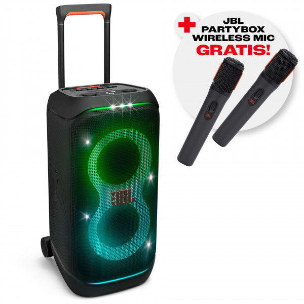 JBL Party Box Stage 320 Mic Bundle schwarz Bluetooth Lautsprecher kabellos USB-C