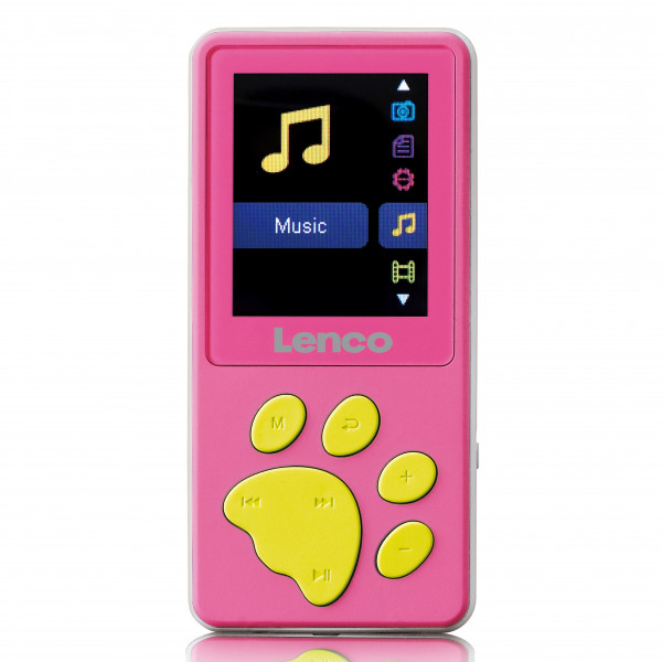 LENCO MP3/MP4-Player pink 8GB 1,8 Zoll Display Mikrofon Micro-SD-Kartenleser