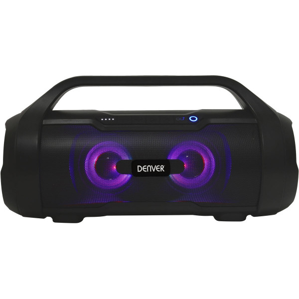 Denver Bluetooth Lautsprecher BTG-615 schwarz Musikbox LED-Licht USB MP3 tragbar