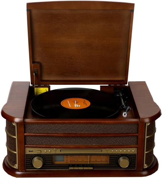 Denver Retro Musikanlage Plattenspieler MCR-50MK3 CD-Player Radio MP3 Kassette