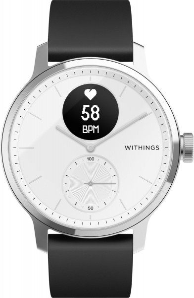 Withings ScanWatch, 42mm weiß unisex Sportuhr Bluetooth Schlafapno wasserfest