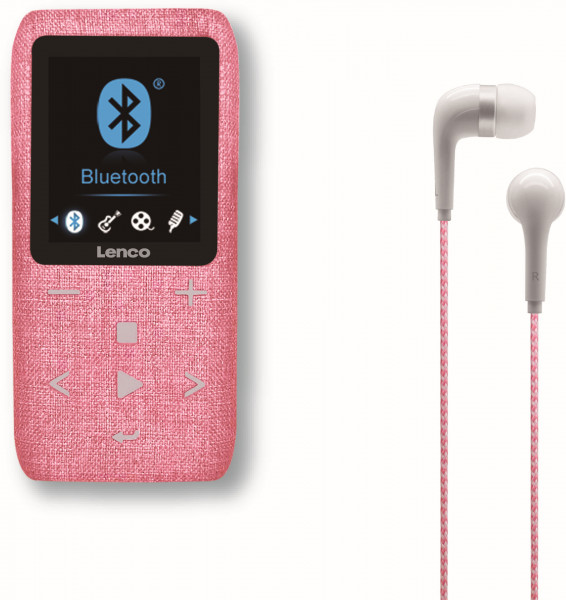 Lenco Xemio-861PK MP4 Player mit BT & FM-Radio (Pink)