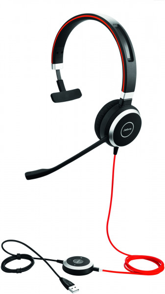 JABRA Evolve 40 UC monaural USB NC Headset Schwarz Überkopf kabelgebunden