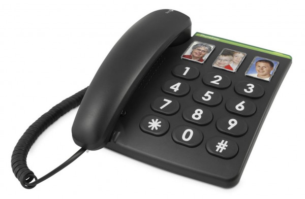 Doro PhoneEasy 331ph schwarz Festnetztelefon mit Groß- und Kurzwahltasten