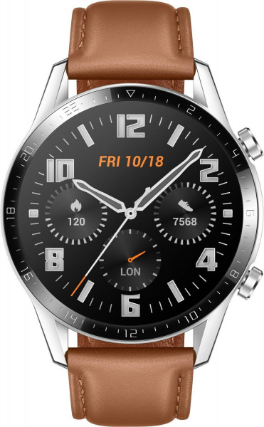 Huawei Watch GT2 46 mm Silver/Brown 128 MB Android/iOS Smartwatch 1,4" AMOLED