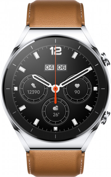 Xiaomi Watch S1 GL Smartwatch Silber/Braun WLAN NFC Touch 1.43" Android iOS GPS