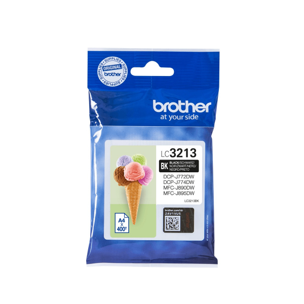 Brother Tintenpatrone LC-3213BK Schwarz ca. 400 Seiten ISO/IEC 24711 original