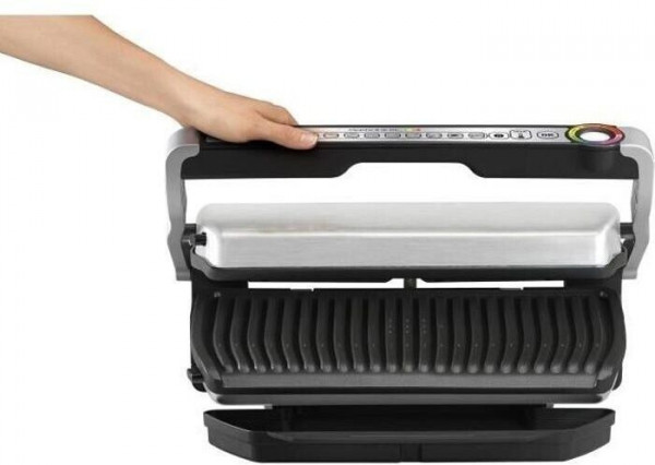 Tefal OptiGrill+ XL GC722D16 silber schwarz 2000W 9-Garprogramme Kontaktgrill