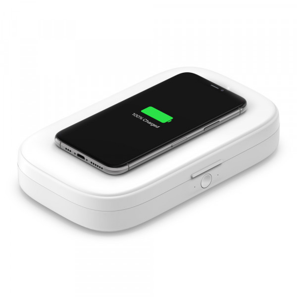 Belkin UVC-LED Sterilisator drahtlosem Ladegerät weiß wireless Charging 10W