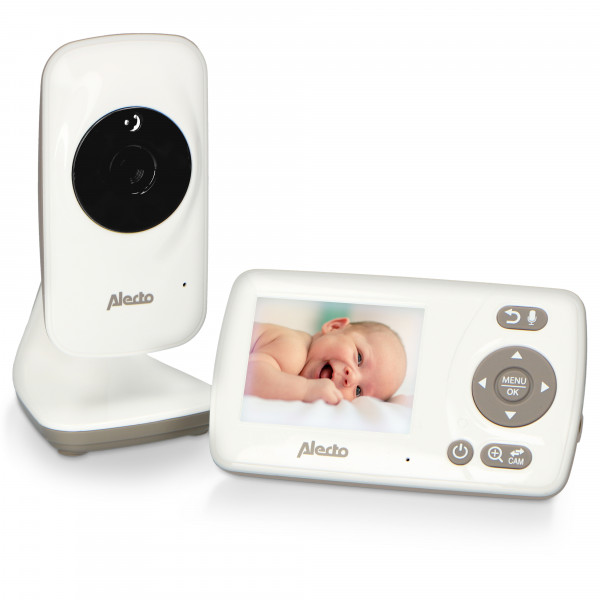 ALECTO Video-Babyphone weiß/taupe 2.4 Zoll Farbdisplay Temperaturanzeige Alarm