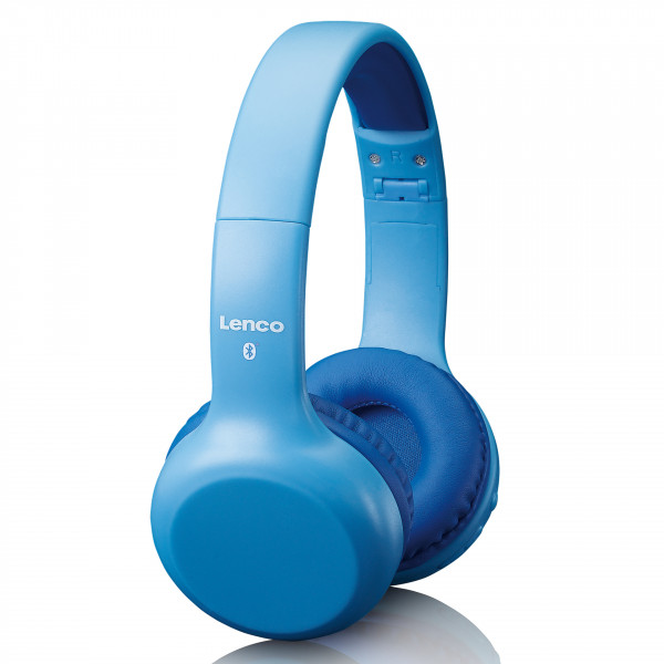 LENCO HPB-110BU Kinder Bluetooth Kopfhörer Freisprechfunktion mit Stickern blau