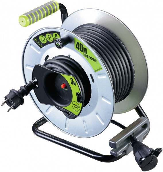 Masterplug ProXT Kabeltrommel Garten XL 40m IP44 Thermoschutzschalter silber