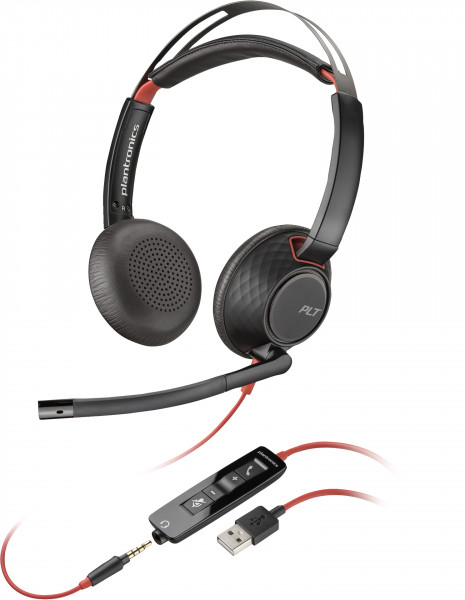 Poly Headset Blackwire C5220 binaural USB-A 3,5mm Schwarz kabelgebunden Überkopf