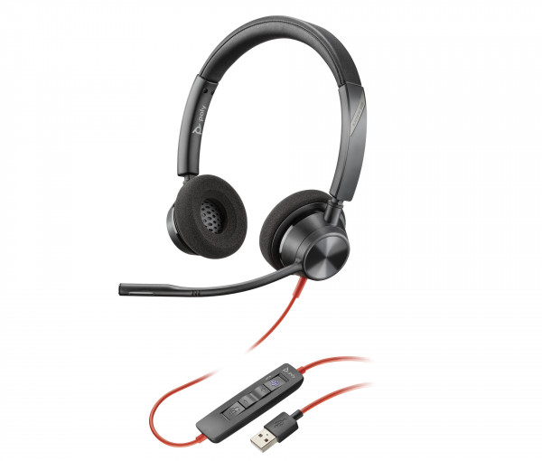 Poly Headset Blackwire C3320-M binaural Headset kabelgebunden schwarz On-Ear