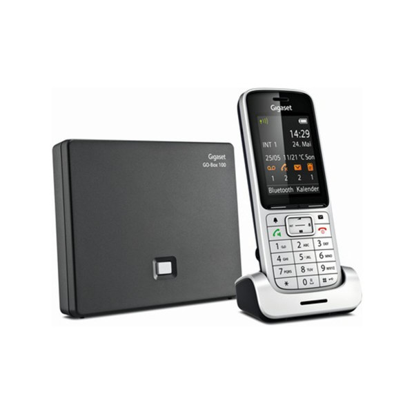 Gigaset SL450A GO schnurlos Telefon Freisprech Anrufbeantworter platin/schwarz