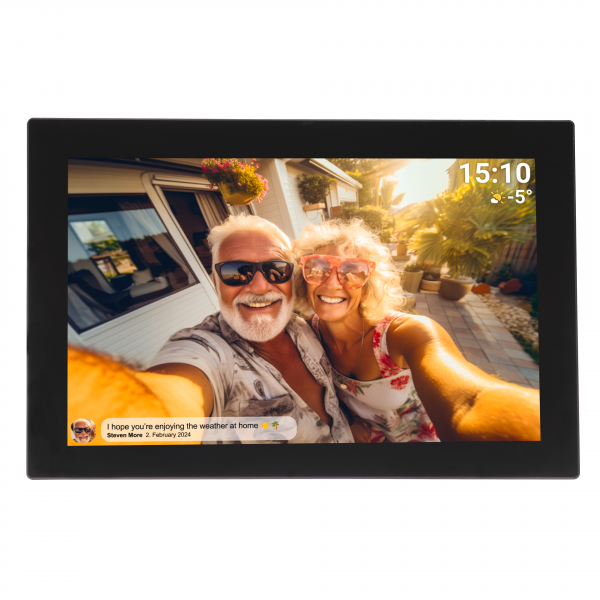 Denver FRAMEO PFF-1037 Digitaler Bilderrahmen Schwarz 10,1" LCD-Display HD Touch