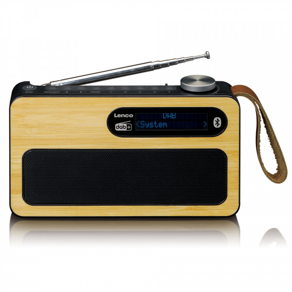 LENCO tragbares DAB+/ FM Radio schwarz aus echtem Bambus 3 Watt Bluetooth 5.0