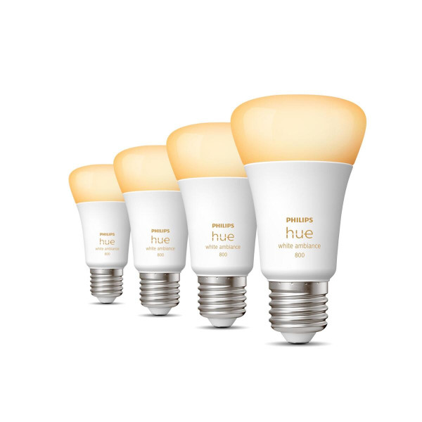 Philips Hue E27 Smart LED Ambiente Leuchtmittel Viererpack 570lm 60W Bluetooth