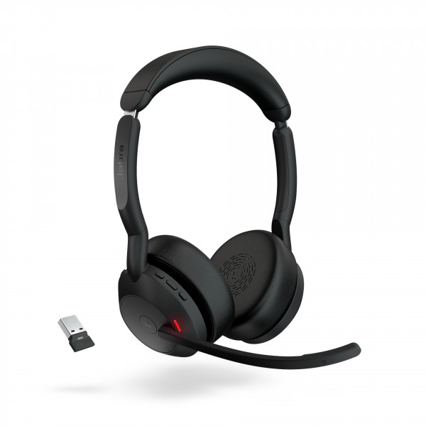 JABRA Evolve2 55 Headset Link 380/390a MS Stereo schwarz Bluetooth kabellos