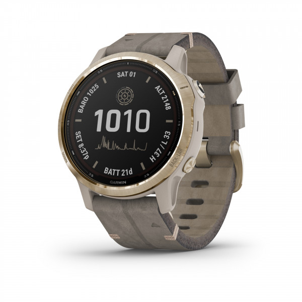 Garmin FENIX 6S PRO SOLAR Smartwatch Android iOS Grau 20mm Fitnesstracker GPS
