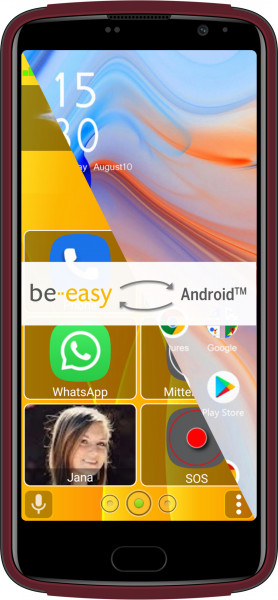 Bea-fon M7 Lite LTE Rot Senioren-Telefon 5,5" Smartphone 32 GB Dual-SIM Wi-Fi