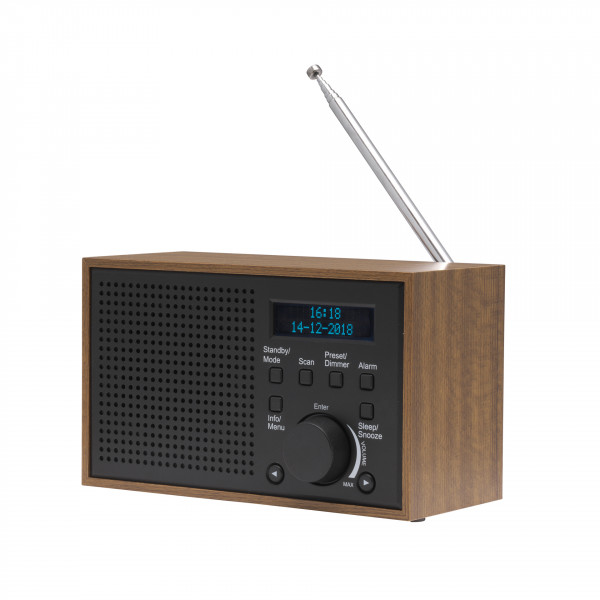 DENVER DAB-46 DAB+ Radio Digitalradio UKW Radiowecker Lautsprecher FM Holzoptik