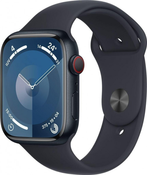 Apple Watch S9 GPS Midnight 45mm watchOS Smartwatch 64GB Wi-Fi NFC OLED