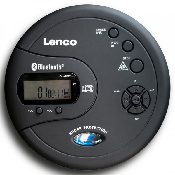 LENCO Port CD Player schwarz Anti-Shock-Schutz Bluetooth CD MP3  LCD-Bildschirm \