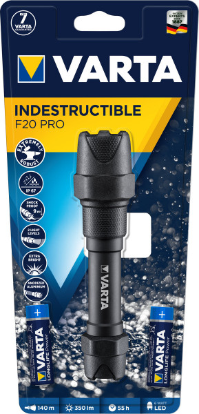 VARTA Indestructible F20 Pro 2AA mit Batterie