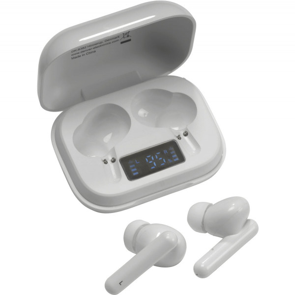 Denver Kabellose Bluetooth-Kopfhörer TWE-38 weiß In-Ear Touch-Bedienung Ladecase