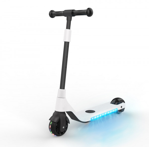 Denver Elektro Kinder Roller SCK-5400 Weiß Tretroller bis zu 50kg 6kmh Fußbremse