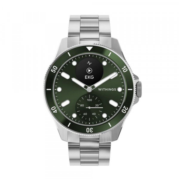 Withings ScanWatch Nova Grün Smartwatch 0,63 Zoll OLED 42mm Edelstahl EKG