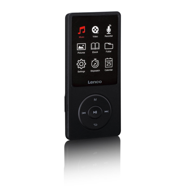 LENCO Xemio-669BK MP4-Player schwarz 2,4 Zoll Akku 8GB LCD-TFT-Display Mikrofon