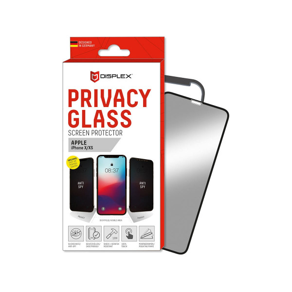DISPLEX Privacy Glass 3D iPhone X/Xs/11Pro Display-Schutz dünn kratzfest schwarz