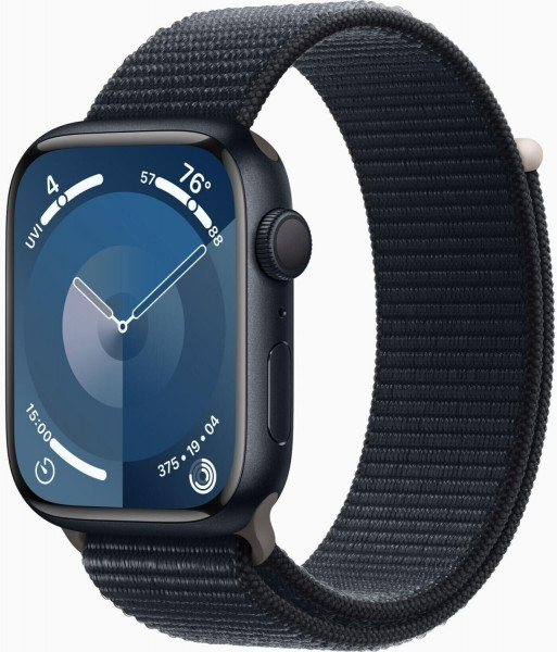 Apple Watch 9 Aluminium 45mm GPS 64GB Smartwatch Schwarz watchOS WLAN NFC OLED
