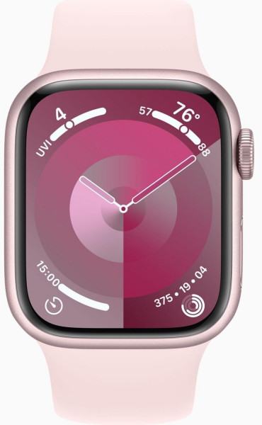 Apple Watch S9 GPS 41mm Alu pink Smartwatch 64GB watchOS OLED digital WLAN NFC