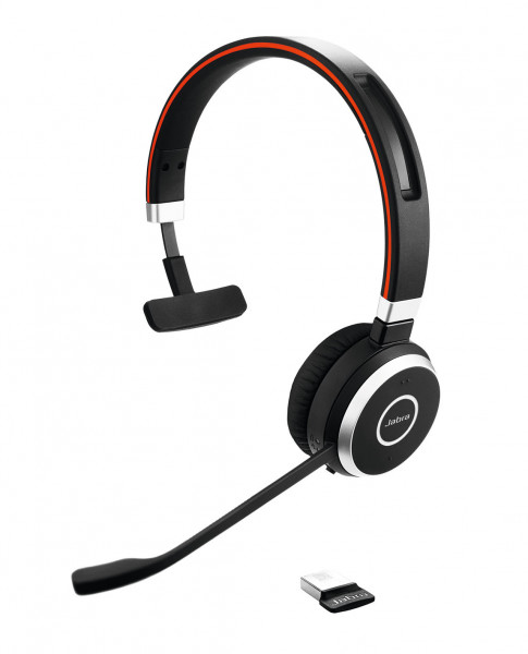 JABRA Evolve 65 SE MS monaural Headset Schwarz Bluetooth Überkopf On-Ear 282g