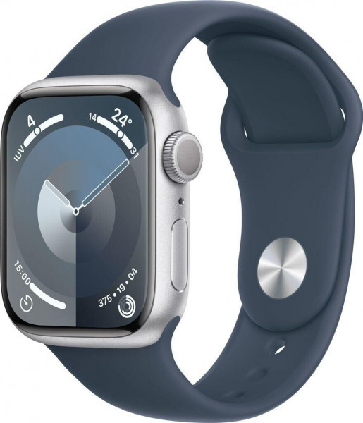 Apple Watch 9 Alu 41mm GPS Smartwatch 64GB Blau digital OLED WLAN NFC watchOS