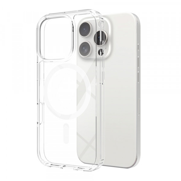 PEDEA MagCase für Apple iPhone 16 Pro transparent TPU Anti-Kratz MagSafe schlank