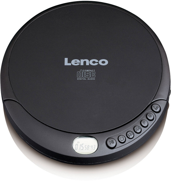 Lenco CD-010 tragbarer CD Player Ladefunktion Schwarz Stereo Kopfhörer LCD